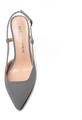 Vista 3 de WAYDERNS Zapatos de tacón alto grueso con hebilla para mujer, con correa ajustable y puntera puntiaguda, de 4 pulgadas