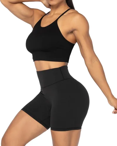 Vista 6 de Sunzel No Front Seam High Waist Biker Shorts for Women, Squat Proof Yoga Workout Gym Bike Shorts