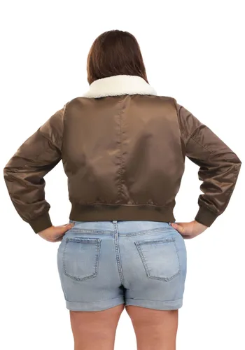 Vista 2 de Disfraz de Chaqueta Bomber Top Gun para Mujer Talla Plus Multicolor