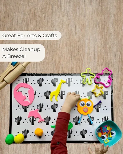 Vista 5 de Hippypotamus Manteles individuales desechables para bebé, paquete de 45 manteles individuales sin BPA para niños y niños pequeños, tapete de viaje