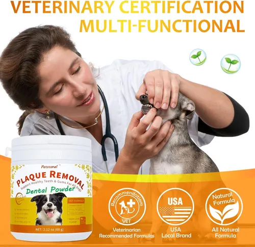 Vista 2 de Petstoral - Polvo dental natural para perros, sabor a hígado de res