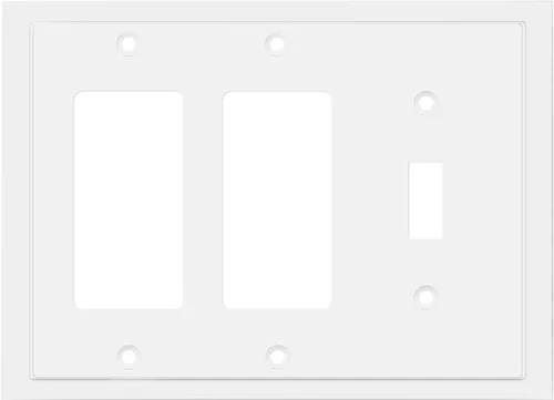 Vista 55 de Henne Bery Placa decorativa de pared con borde moderno, tapa de tomacorriente para cubrir enchufe, aleación de zinc maciza duradera