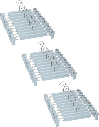 Vista 11 de Perchas para faldas, perchas para pantalones con clips, ganchos giratorios de 360° que ahorran espacio para pantalones, faldas, ropa, jeans