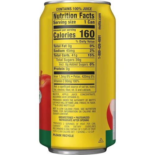 Vista 11 de Mott's Jugo de manzana 100% original, lata de 11.5 onzas líquidas (paquete de 24)