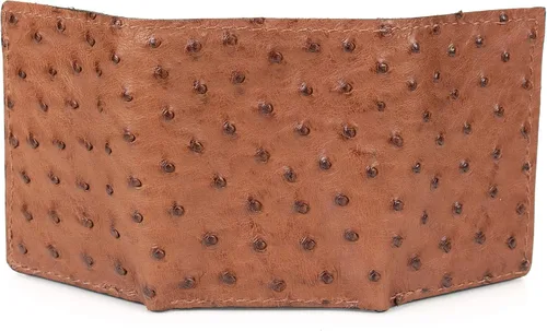 Vista 2 de Cartera de piel auténtica de avestruz con 9 tarjetas.