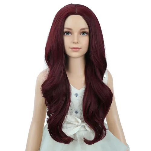 Vista 19 de PATTNIUM Peluca larga y ondulada rubia oscura para niños y niñas, peluca Rubio ceniza