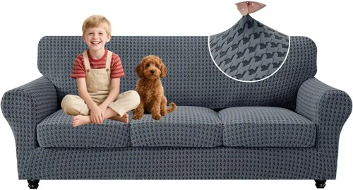 Vista 69 de MAXIJIN 2 fundas elásticas para sillón de sala de estar, fundas gruesas y suaves con brazos para perros, mascotas, protector de sofá individual