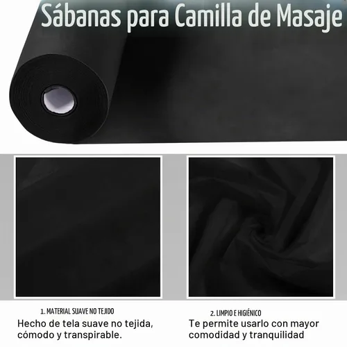 Vista 4 de Buryeah Sábanas desechables de mesa de masaje de 32"x71" No tejidas, negras Negro