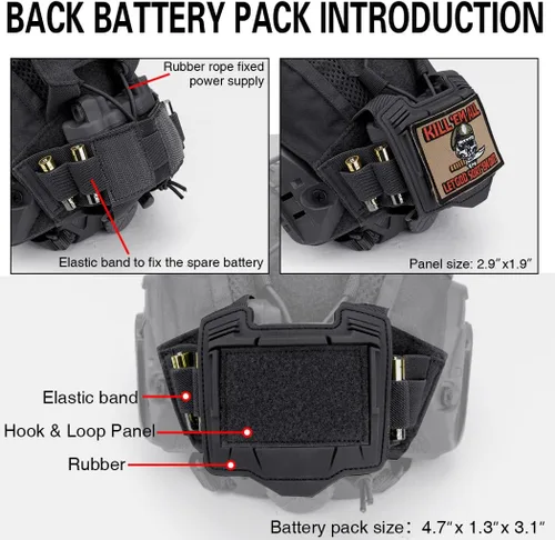 Vista 4 de IDOGEAR Tactical Helmet Cover with Battery Pouch for Fast Helmet