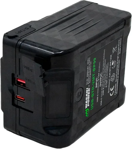 Vista 8 de Wasabi Power Batería recargable de iones de litio con bloqueo en V (99 Wh, 14.4 V, 6900 mAh) para videocámara de difusión, compatible con cámaras
