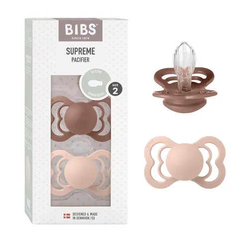 Vista 15 de BIBS Supreme Chupete para Bebé Paquete de 2 Hecho en Dinamarca Chupete Tranquilizador Sin BPA, Pezón Simétrico. Silicona, Talla 1 (0-6 Meses)