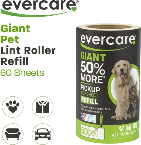 Vista 2 de Evercare Recambio de rodillo gigante de pelusa de 60 capas para mascotas