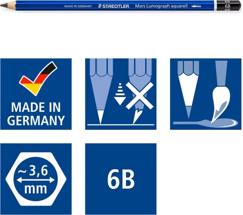 Vista 5 de STAEDTLER Lápices Hexagonales Made in Germany Acuarela 6er Sortierung azul