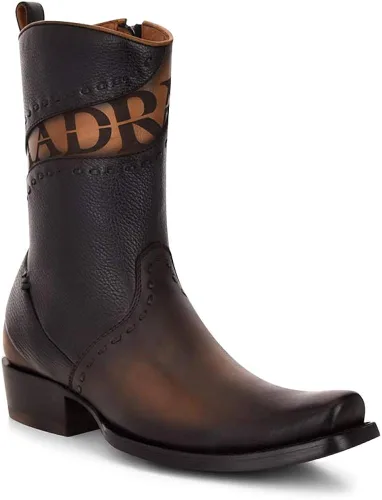Vista 2 de Cuadra Botas para hombre en cuero genuino negro