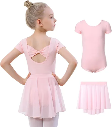Vista 9 de DIPUG Girls Ballet Leotards with Removable Skirt Toddler Dance Dress Combo Negro
