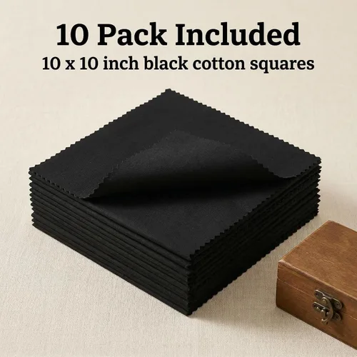Vista 6 de iNee Cuadrados de Tela para Bordado de Algodón, 10 Cuadrados de 10 x 10 pulgadas, Negro