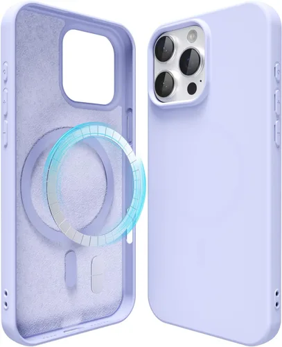Vista 74 de oakxco Funda de silicona para iPhone 12 Pro Max, magnética, compatible con carga inalámbrica Magsafe, cubierta protectora de goma suave y delgada