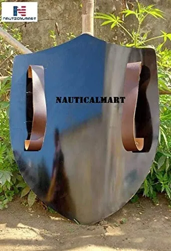 Vista 2 de Blank Round Shield Medieval Four Point Shield Blank Knight Armor Shield Historical Replica Reenactment LARP Cosplay Halloween