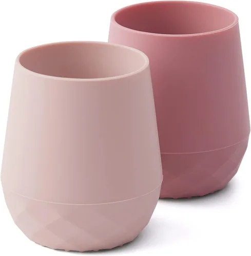 Vista 10 de SAMiGO Tazas de silicona para bebés de 6 a 12 meses, pequeñas tazas abiertas para entrenamiento y beber agua, suministros para el destete guiado por