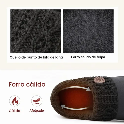 Vista 4 de EverFoams Pantuflas de microgamuza para mujer, cálidas, cómodas, de espuma viscoelástica, zapatos de casa para interiores, con cuello de punto