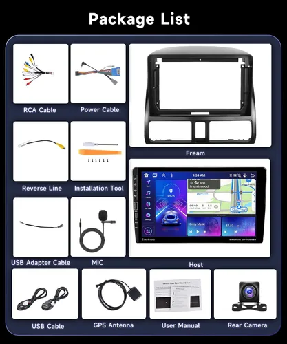 Vista 8 de 【Puerto tipo C y USB】 Radio de coche 8Core 4G 64G para Honda CRV 2002-2006 Stereo with 9inch 1280*720P Touchscreen/Bluetooth/Wireless