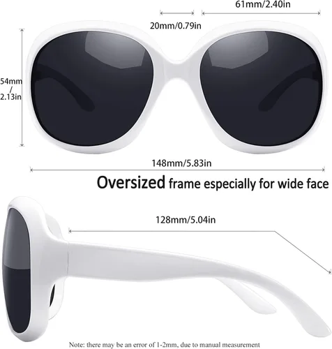 Vista 107 de Joopin Lentes de sol de gran tamaño para mujer, polarizados, grandes, para conducción, protección UV, grandes sombras