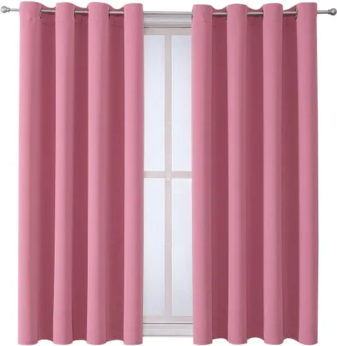 Vista 14 de ChrisDowa - Cortinas cortas para ventana de 40 pulgadas para dormitorio - Cortinas cortas con ojales y aislamiento térmico para oscurecer