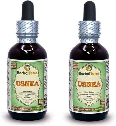 Vista 4 de Herbal Terra LLC Usnea (Usnea barbata) Glicerita, extracto líquido sin alcohol de talo seco, 2 onzas