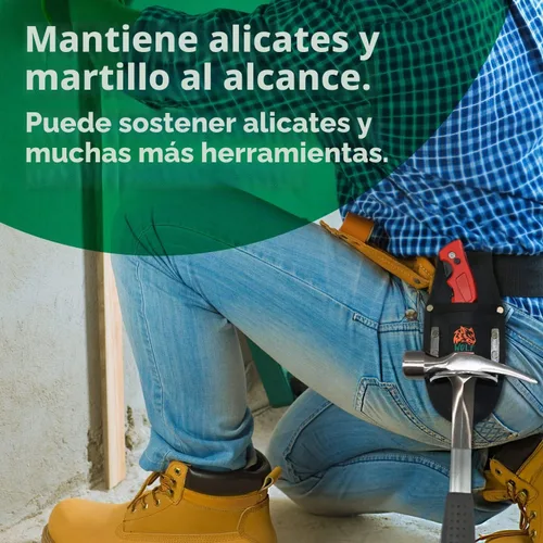 Vista 6 de Funda para Martillo y Alicates Wolf, Fabricada con Nylon Balístico y Acero Resistente, Bolsa de Utilidad y Soporte para Herramientas, Se Fija al