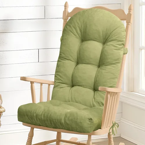 Vista 14 de Cojín para Silla Mecedora - Tela de Chenilla, Esponja de Alta Densidad, Almohadillas de Asiento Copetudas Antideslizantes y Duraderas con Lazos