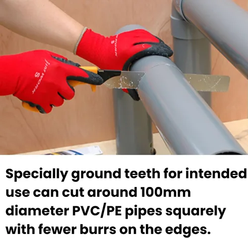 Vista 3 de Z-saw Sierra de tubo de PVC, sierra de tracción japonesa para tubos de PVC y PE, placas de plástico y acrílico, hoja reemplazable (PVC240)