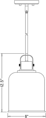 Vista 8 de Z-Lite 340P8-CH Kinsley Colgante 1 luz 100 vatios, cromo