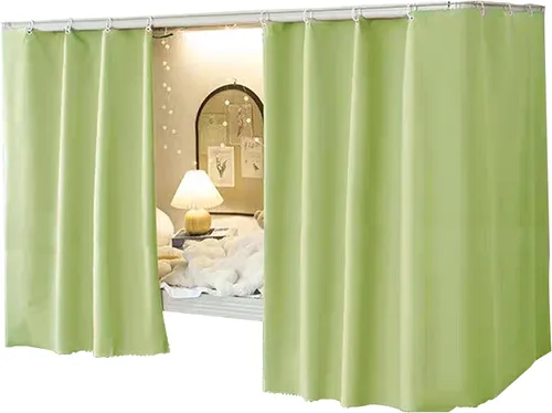 Vista 27 de Cortinas de gasa bonitas genéricas para litera con dosel de cama con encaje, 2 paneles, aguacate