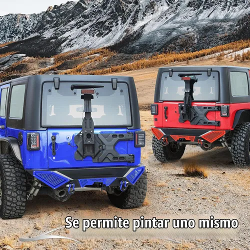 Vista 5 de OEDRO Combo de parachoques trasero compatible con Jeep Wrangler JK y Unlimited JKU 2007-2018 (2/4 puertas), todoterreno de ancho completo