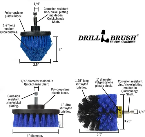 Vista 5 de Juego de cepillos de limpieza acuática para taladro, accesorios para peceras, accesorios para barcos, kit de fregado de acuario, cepillos