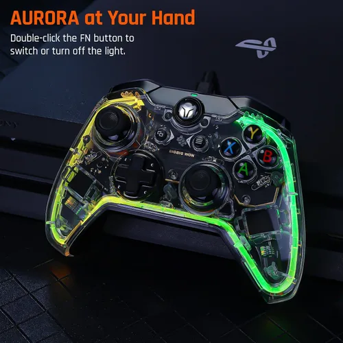 Vista 8 de Wired Controllers, BIGBIG WON PC Gaming Controller RGB2 Custom ButtonsMacroTurbo, Controller for PC Win10&11, Controller for Switch for Zelda Tears