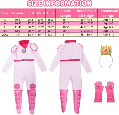 Vista 2 de Ratoher Super Brothers Princess Costume for Kids, Peach and Daisy Princess Cosplay Costume for Toddler Girls