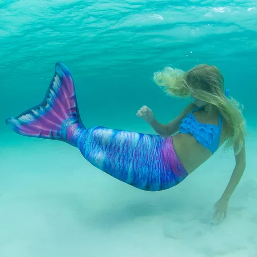 Vista 5 de Fin Fun Cola de sirena de edición limitada para nadar para niñas y niños sin monoaleta 06 Moon Dive