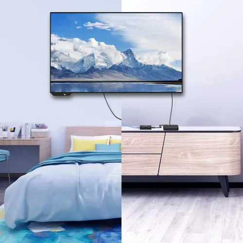 Vista 8 de Extensor HDMI de 165 pies a través de Ethernet Cat5e/6, extiende video de 1080 p a 60 Hz sin demora, transmite audio y video de forma síncrona