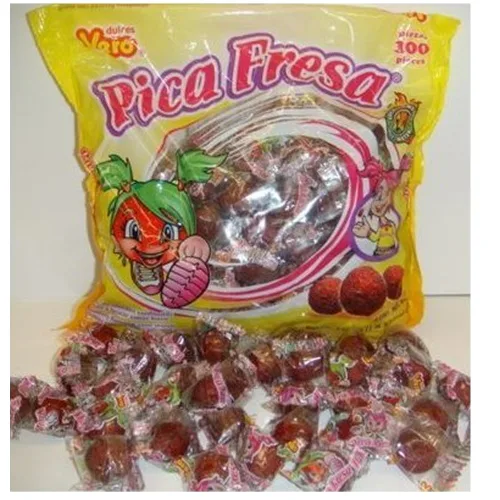 Vista 5 de Vero Pica Fresa, Mango, Sandia & Tamarindo Flavors Chili Gummy Mexican Candy
