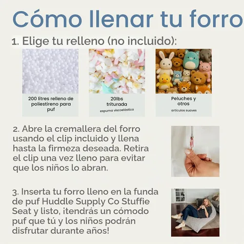 Vista 4 de Huddle Supply Co Funda para puf de diseñador para puf tamaño XL