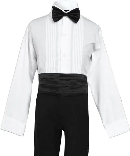 Vista 4 de Conjunto de traje de esmoquin negro con cola para niños