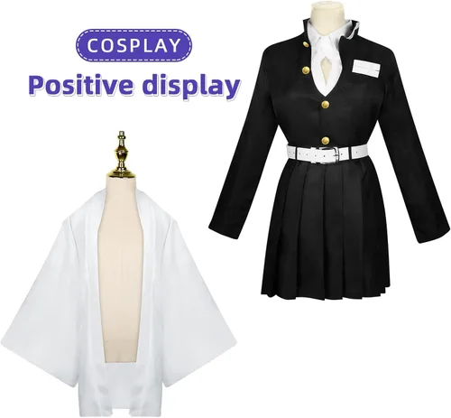 Vista 3 de Disfraz de cosplay de Demon Slayer traje completo de anime para fiesta de Halloween Kamado Nezuko Shinobu Tanjirou Zenitsu para hombre y mujer