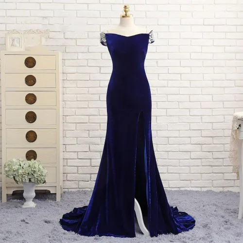 Vista 4 de DINGZAN Vestidos de noche formales de sirena con espalda abierta