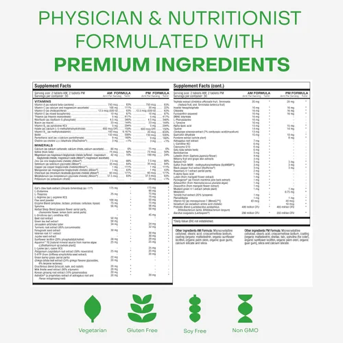 Vista 5 de HealthyCell AM/PM Healthspan System - Tabletas de 60 AM y tabletas de 60 PM