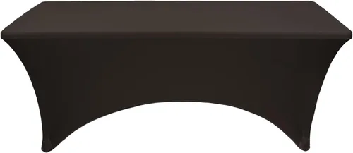 Vista 2 de YOUR CHAIR COVERS - Fundas rectangulares de elastano para mesas de 4 pies, manteles ajustados para eventos de boda, decoraciones de patio, tela Negro