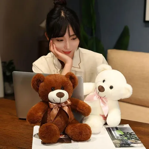 Vista 5 de Oso de peluche suave de 13 pulgadas, oso de peluche súper color, regalo de Navidad, cumpleaños, día de San Valentín, para niños y novias (verde)