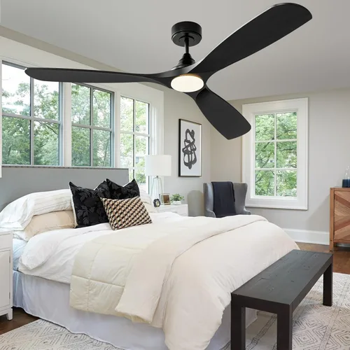 Vista 8 de Ventilador de techo inteligente de 60 pulgadas con luces LED y Negro