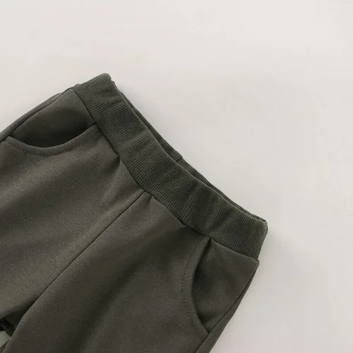 Vista 5 de Conjunto de sudadera de manga larga con cuello redondo para el día de San Valentín, para bebés, niños y niños pequeños, Marrón