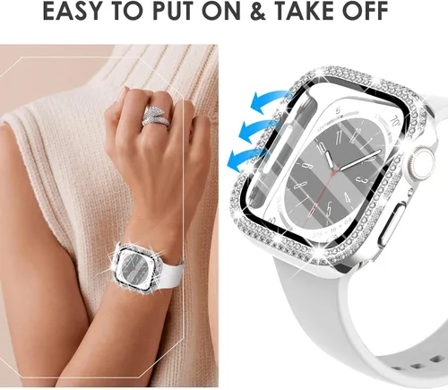 Vista 116 de Surace Bling - Carcasa con protector de pantalla para Apple Watch Series 3, 2, 1 de 1.496 pulgadas